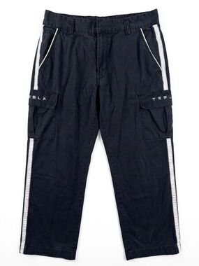 Authentic Tesla Gigafactory Black Uniform Pants with Reflective Trim